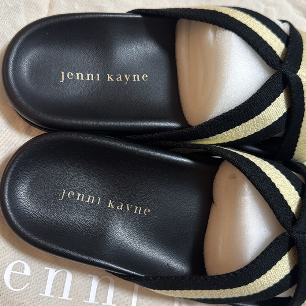 BNIB Size 38 Jenni Kayne Black and Cream Women's Sandals! - Picture 8 of 13